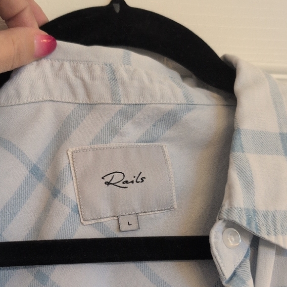 Rails Sky Blue and White Checkered Button Down Shirt - Picture 2 of 3